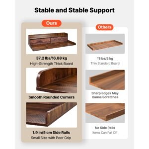 washer dryer countertop with shelf, 54 x 27.5 in wooden washer and dryer topper with 2 drawers & 2 hooks, laundry machine topper for laundry closet pantry counter organization and storage, brown