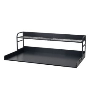 Washer Dryer Countertop with Shelf, 54 x 27.5 in Wooden Washer and Dryer Topper with Edge and 2 Hooks, Laundry Machine Topper for Laundry Closet Pantry Counter Organization and Storage, Black