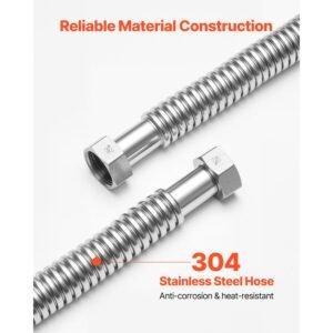 water heater kit, 18 inch length water heater flex connector, waters heaters installation kit with 1" fip x 1" fip inlet & outlet connection for bathroom, kitchen, laundry room, boiler room