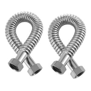 Water Heater Kit, 18 Inch Length Water Heater Flex Connector, Waters Heaters Installation Kit with 1" FIP x 1" FIP Inlet & Outlet Connection for Bathroom, Kitchen, Laundry Room, Boiler Room