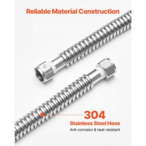 water heater kit, 18 inch length water heater flex connector, waters heaters installation kit with 3/4" fip x 3/4" fip inlet & outlet connection for bathroom, kitchen, laundry room, boiler room