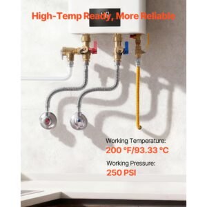 water heater kit, 18 inch length water heater flex connector, waters heaters installation kit with 3/4" fip x 3/4" fip inlet & outlet connection for bathroom, kitchen, laundry room, boiler room