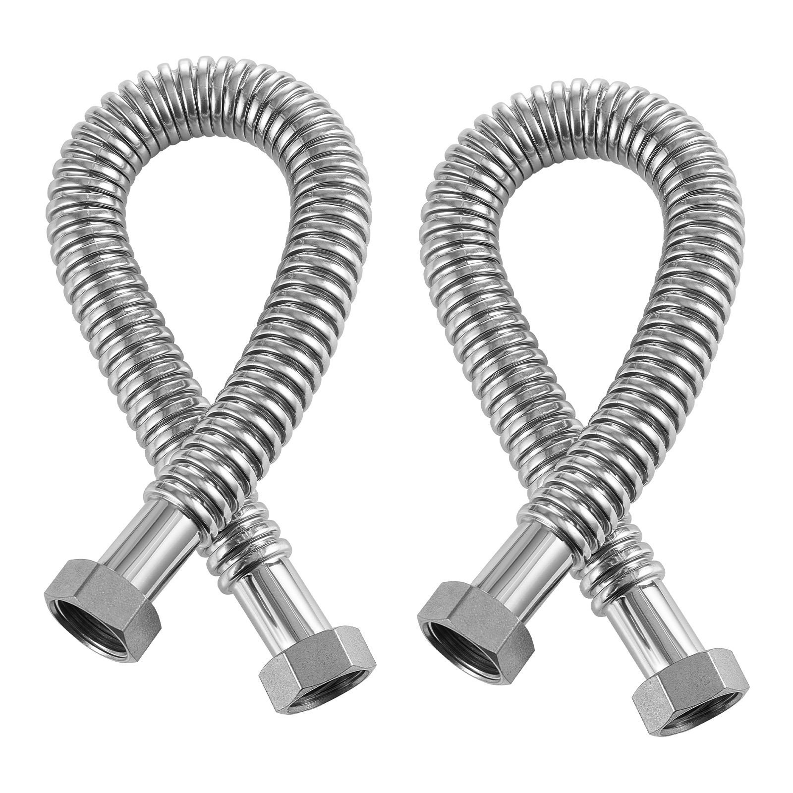 water heater kit, 24 inch length water heater flex connector, waters heaters installation kit with 1" fip x 1" fip inlet & outlet connection for bathroom, kitchen, laundry room, boiler room