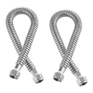 Water Heater Kit, 24 Inch Length Water Heater Flex Connector, Waters Heaters Installation Kit with 3/4" FIP x 3/4" FIP Inlet & Outlet Connection for Bathroom, Kitchen, Laundry Room, Boiler Room