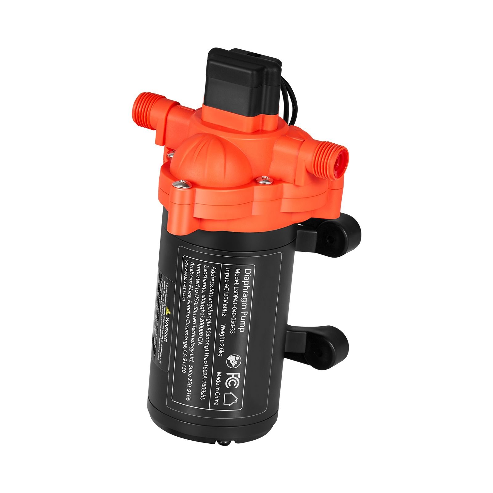 water pressure pump, 110v ac 4 gpm, 3 chamber on demand electric diaphragm water transfer pump, 45 psi max pressure, automatic pressure switch, for home kitchen garden irrigation car washing