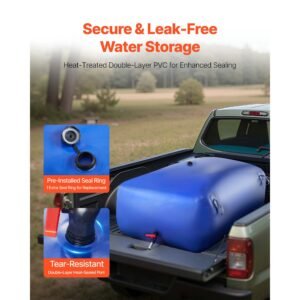 water storage bladder, 142.7 gal collapsible water storage bag, wear resistant 1000d pvc soft waters bag, leakproof camping tank containers for garden irrigation rv emergency use, blue