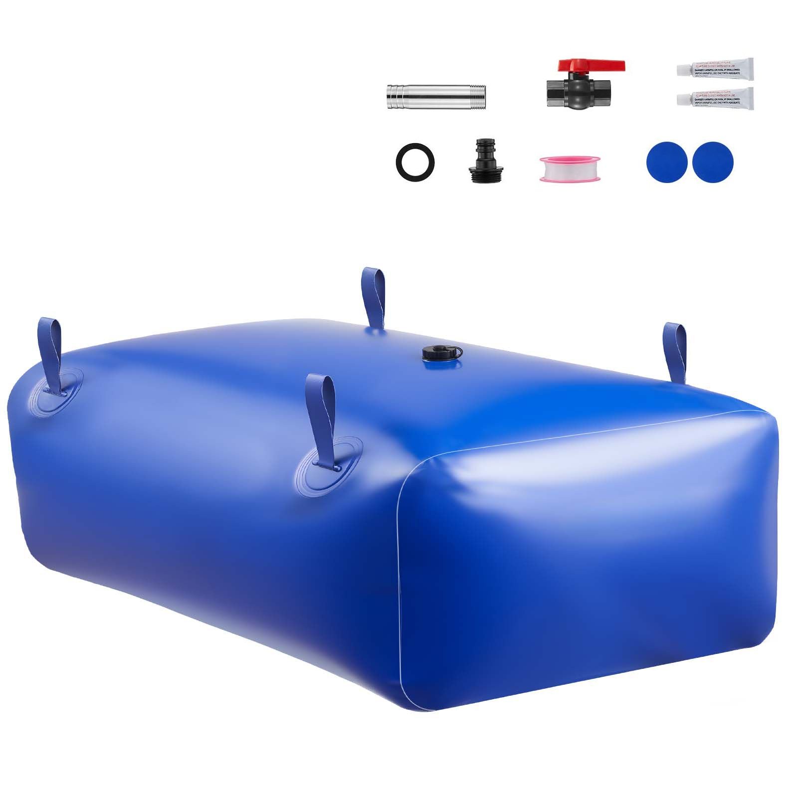 water storage bladder, 142.7 gal collapsible water storage bag, wear resistant 1000d pvc soft waters bag, leakproof camping tank containers for garden irrigation rv emergency use, blue