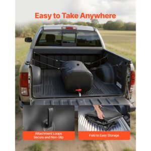 water storage bladder, 30 gal collapsible water storage bag, wear resistant 1000d pvc soft waters bag, leakproof camping tank containers for garden irrigation rv emergency use, black