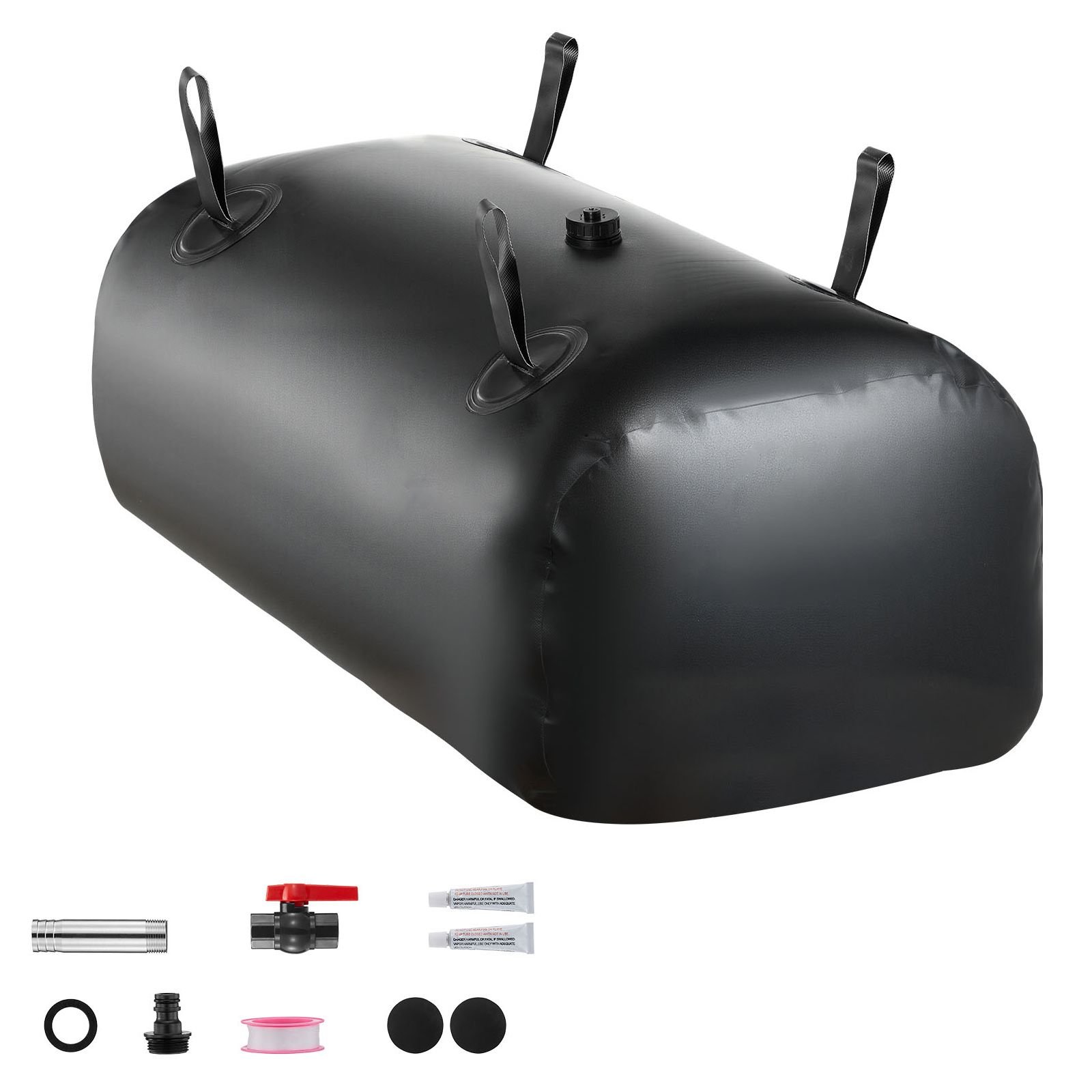 water storage bladder, 30 gal collapsible water storage bag, wear resistant 1000d pvc soft waters bag, leakproof camping tank containers for garden irrigation rv emergency use, black