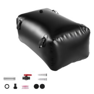 Water Storage Bladder, 63.4 Gal Collapsible Water Storage Bag, Wear-Resistant 1000D PVC Soft Waters Bag, Leakproof Camping Tank Containers for Garden Irrigation RV Emergency Use, Black
