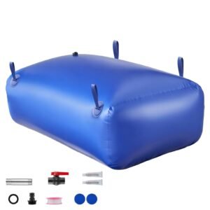 Water Storage Bladder, 87.2 Gal Collapsible Water Storage Bag, Wear-Resistant 1000D PVC Soft Waters Bag, Leakproof Camping Tank Containers for Garden Irrigation RV Emergency Use, Blue