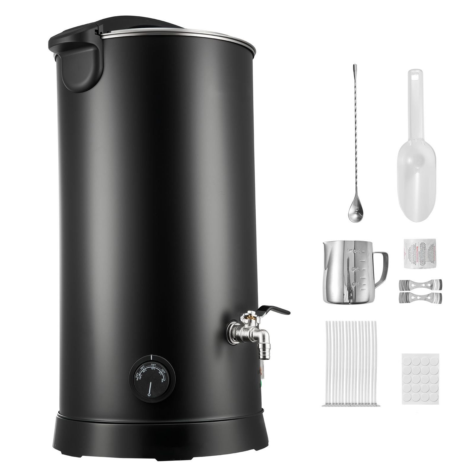 wax melter for candle making, 15.9 qts, fast and even heating, with easy pour spout and temperature control, hourglass base for non stick smooth flow, wax melting pot for making candles soaps