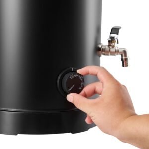 wax melter for candle making, 8.5 qts, fast and even heating, with easy pour spout and temperature control, hourglass base for non stick smooth flow, wax melting pot for making candles soaps