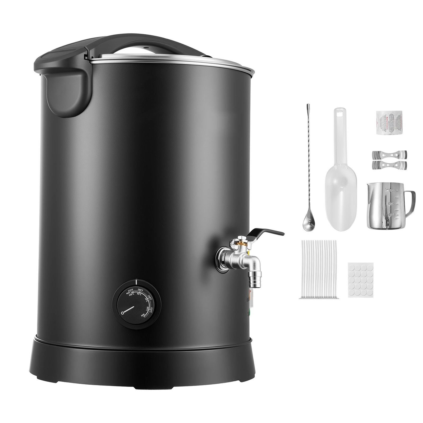 wax melter for candle making, 8.5 qts, fast and even heating, with easy pour spout and temperature control, hourglass base for non stick smooth flow, wax melting pot for making candles soaps