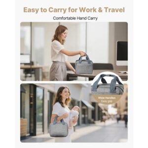 wearable breast pump bag, breast feeding bag with ice pack, fits for m5/m6, pumping accessories & breastmilk storage, portable pump carrying case for work, travel & family use, grey