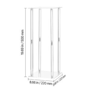wedding flower stand, 10pcs 19.69 inch column flower stand, floral stands with acrylic laminate, cylindrical cubic floral display rack for wedding, party, birthday, home, centerpiece stands