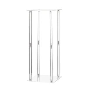 wedding flower stand, 10pcs 19.69 inch column flower stand, floral stands with acrylic laminate, cylindrical cubic floral display rack for wedding, party, birthday, home, centerpiece stands