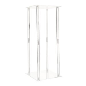 wedding flower stand, 10pcs 19.69 inch column flower stand, floral stands with acrylic laminate, cylindrical cubic floral display rack for wedding, party, birthday, home, centerpiece stands