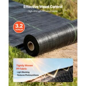 weed barrier fabric heavy duty, 1.3x100ft 3.2oz landscape fabric, woven weed blocker fabrics, garden fabrics weeds barrier, weeds control ground cover, geotextile webbing, gardening mat, black