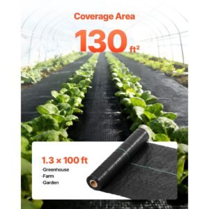 weed barrier fabric heavy duty, 1.3x100ft 3.2oz landscape fabric, woven weed blocker fabrics, garden fabrics weeds barrier, weeds control ground cover, geotextile webbing, gardening mat, black
