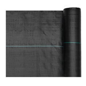 Weed Barrier Fabric Heavy Duty, 1.3x100FT 3.2oz Landscape Fabric, Woven Weed Blocker Fabrics, Garden Fabrics Weeds Barrier, Weeds Control Ground Cover, Geotextile Webbing, Gardening Mat, Black