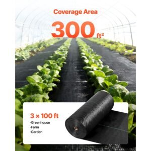 weed barrier fabric heavy duty, 3x100ft 5oz landscape fabric, woven weed blocker fabrics, garden fabrics weeds barrier, weeds control ground cover, geotextile webbing, gardening mat, black