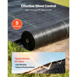weed barrier fabric heavy duty, 6x250ft 5oz landscape fabric, woven weed blocker fabrics, garden fabrics weeds barrier, weeds control ground cover, geotextile webbing, gardening mat, black