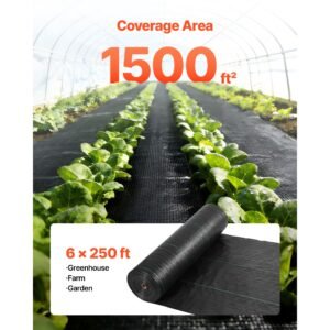 weed barrier fabric heavy duty, 6x250ft 5oz landscape fabric, woven weed blocker fabrics, garden fabrics weeds barrier, weeds control ground cover, geotextile webbing, gardening mat, black