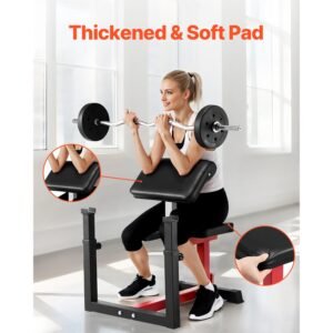 weight bench with leg extension, strength training benches, max load 440 lbs home gym bench fitness equipment, seated arm isolated barbell dumbbell bicep station, workout bench for home gym