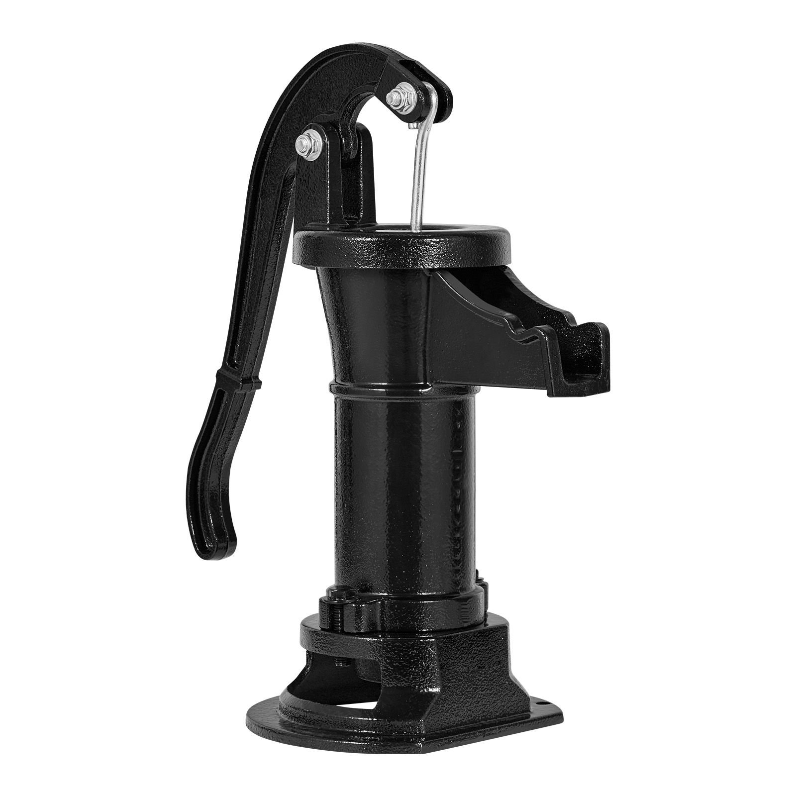 well hand pitcher pump, 25 ft maximum lift, antique cast iron manual hand water pump, npt 1 1/4 in connection, easy installation, old fashioned for outdoor garden, pond, backyard, farm, black