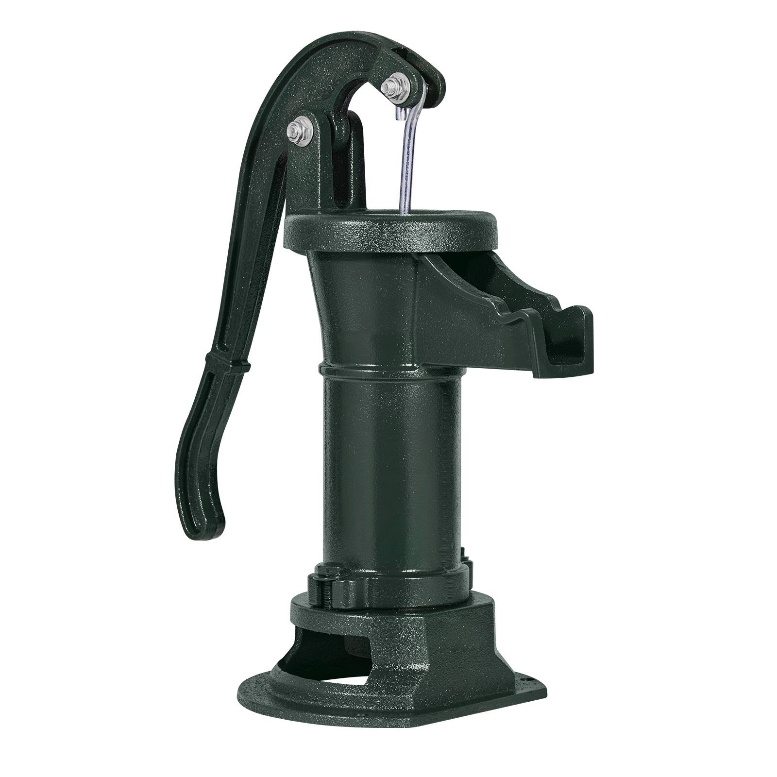 well hand pitcher pump, 25 ft maximum lift, antique cast iron manual hand water pump, npt 1 1/4 in connection, easy installation, old fashioned for outdoor garden, pond, backyard, farm, green