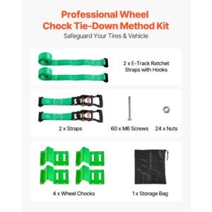 wheel chock tie down kit, chock style trailer tie down strap, car tie down kit with buckle, break strength 4380 lbs & working load 1460 lbs motorcycle tie down system for atvs, utvs & trailers