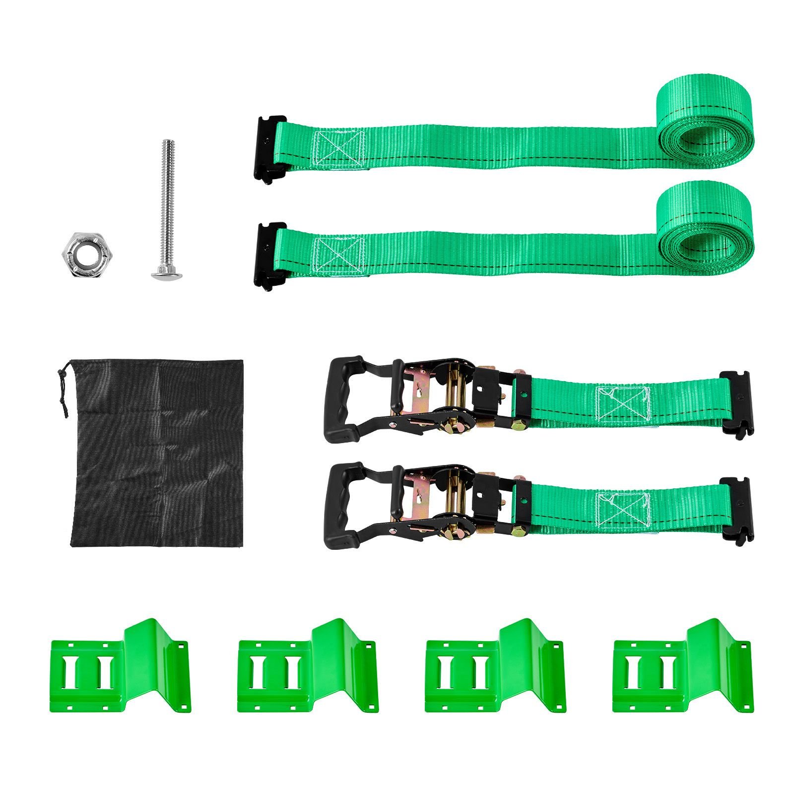 wheel chock tie down kit, chock style trailer tie down strap, car tie down kit with buckle, break strength 4380 lbs & working load 1460 lbs motorcycle tie down system for atvs, utvs & trailers