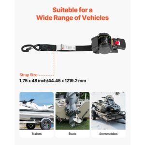 wheel chock tie down kit, fixed trailer tie down strap, car tie down kit with s hook, break strength 1649 lbs & working load 550 lbs motorcycle tie down system for trailers, boats, snowmobiles