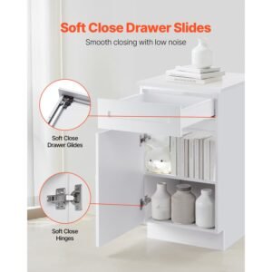 white shaker base cabinet with drawer, 18 inch unassembled drawer base cabinet, 18" w x 24" d x 34.5" h ready to assemble cabinet with soft close door and adjustable shelf, for home office