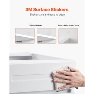 white shaker base cabinet with drawer, 18 inch unassembled drawer base cabinet, 18" w x 24" d x 34.5" h ready to assemble cabinet with soft close door and adjustable shelf, for home office