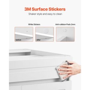 white shaker base cabinet with drawer, 30 inch unassembled drawer base cabinet, 30" w x 24" d x 34.5" h ready to assemble cabinet with soft close doors and adjustable shelf, for home office