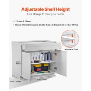 white shaker base cabinet with drawer, 30 inch unassembled drawer base cabinet, 30" w x 24" d x 34.5" h ready to assemble cabinet with soft close doors and adjustable shelf, for home office