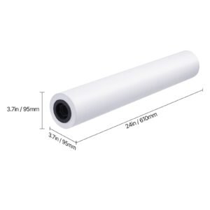 wide format paper, 24 in x 150 ft plotter roll, 8 rolls cad bond rolls with 2 in core, 20 lb bond paper rolls, ideal for cad drawings, engineering plans, gis maps, and architectural designs