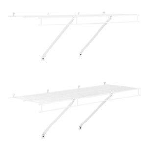 wire shelf kit, 3 ft, set of 2, wall mounted wire shelves, heavy duty carbon steel hanging shelf, floating wall storage shelves with dip coating, for closet, bedroom, living room, office, pantry