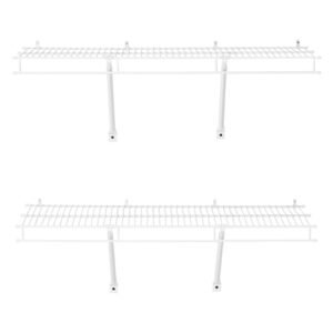wire shelf kit, 3 ft, set of 2, wall mounted wire shelves, heavy duty carbon steel hanging shelf, floating wall storage shelves with dip coating, for closet, bedroom, living room, office, pantry