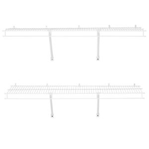 wire shelf kit, 4 ft, set of 2, wall mounted wire shelves, heavy duty carbon steel hanging shelf, floating wall storage shelves with dip coating, for closet, bedroom, living room, office, pantry