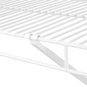wire shelf kit, 4 ft, set of 2, wall mounted wire shelves, heavy duty carbon steel hanging shelf, floating wall storage shelves with dip coating, for closet, bedroom, living room, office, pantry