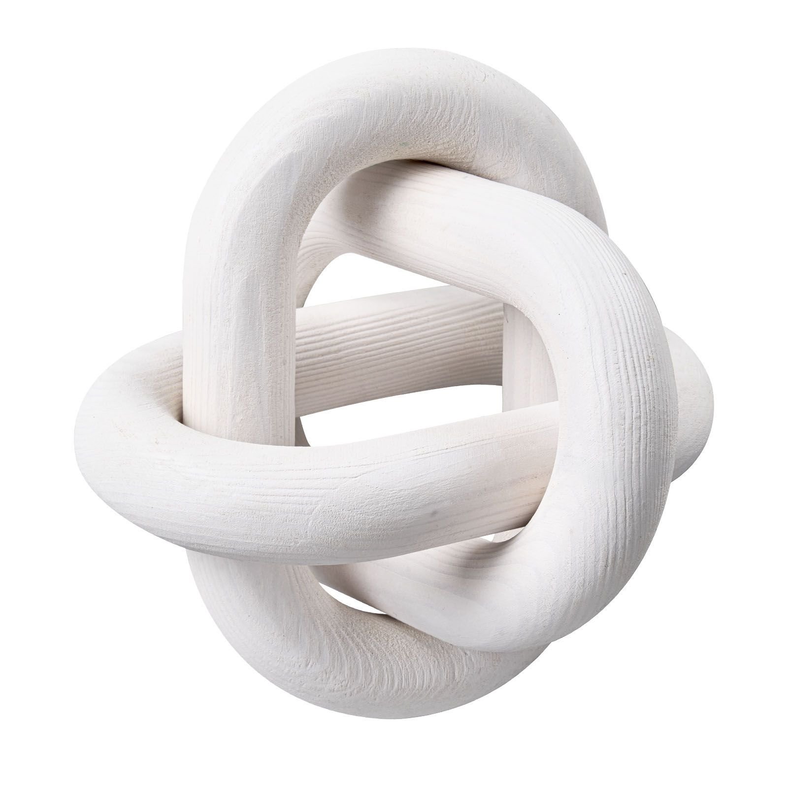 wood chain link decor, 3 link, hand carved wooden knot decor, coffee table decoration modern shelf accents, decorative objects for home living room bedroom entryway farmhouse bookshelf, white