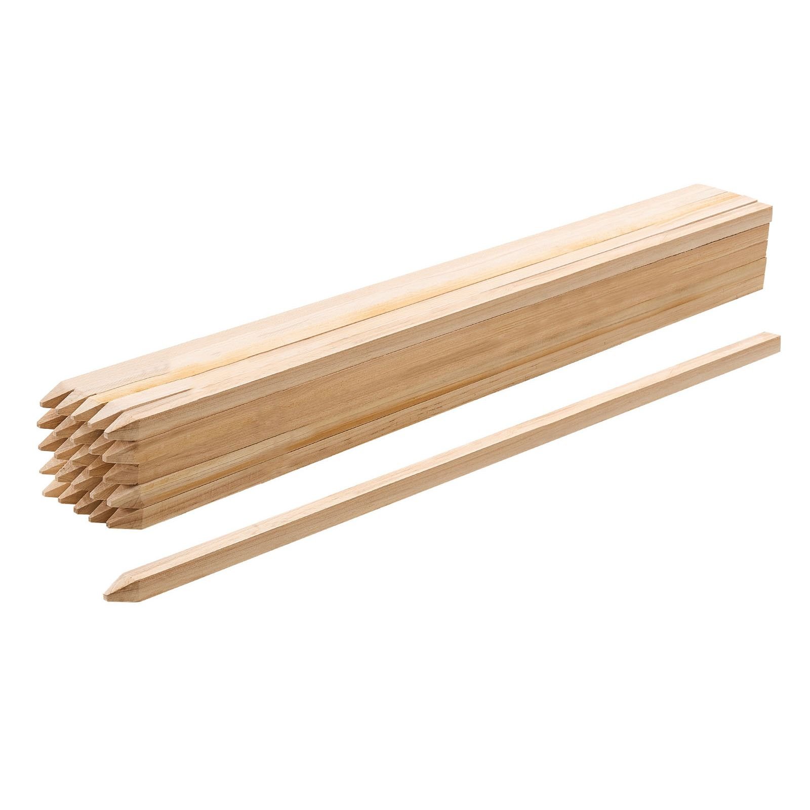 wooden garden stakes, 25 pcs 36x0.75x0.75 in survey grading stakes, garden ground stake with sharp point, fir wood plant support stake, sign posts for silt fence backyard boundaries baselines