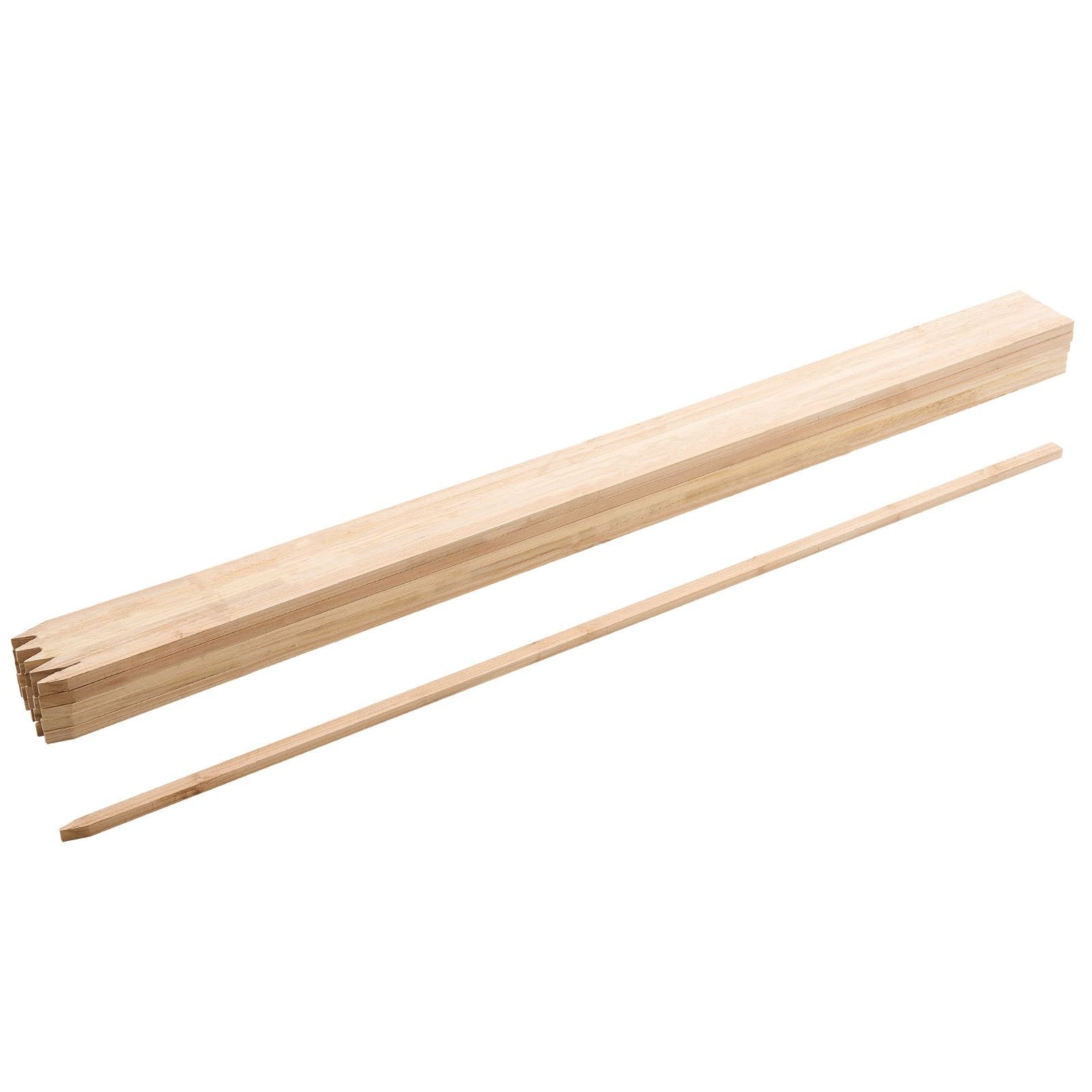 wooden garden stakes, 25 pcs 48x0.5x0.69 in survey grading stakes, garden ground stake with sharp point, fir wood plant support stake, sign posts for silt fence backyard boundaries baselines