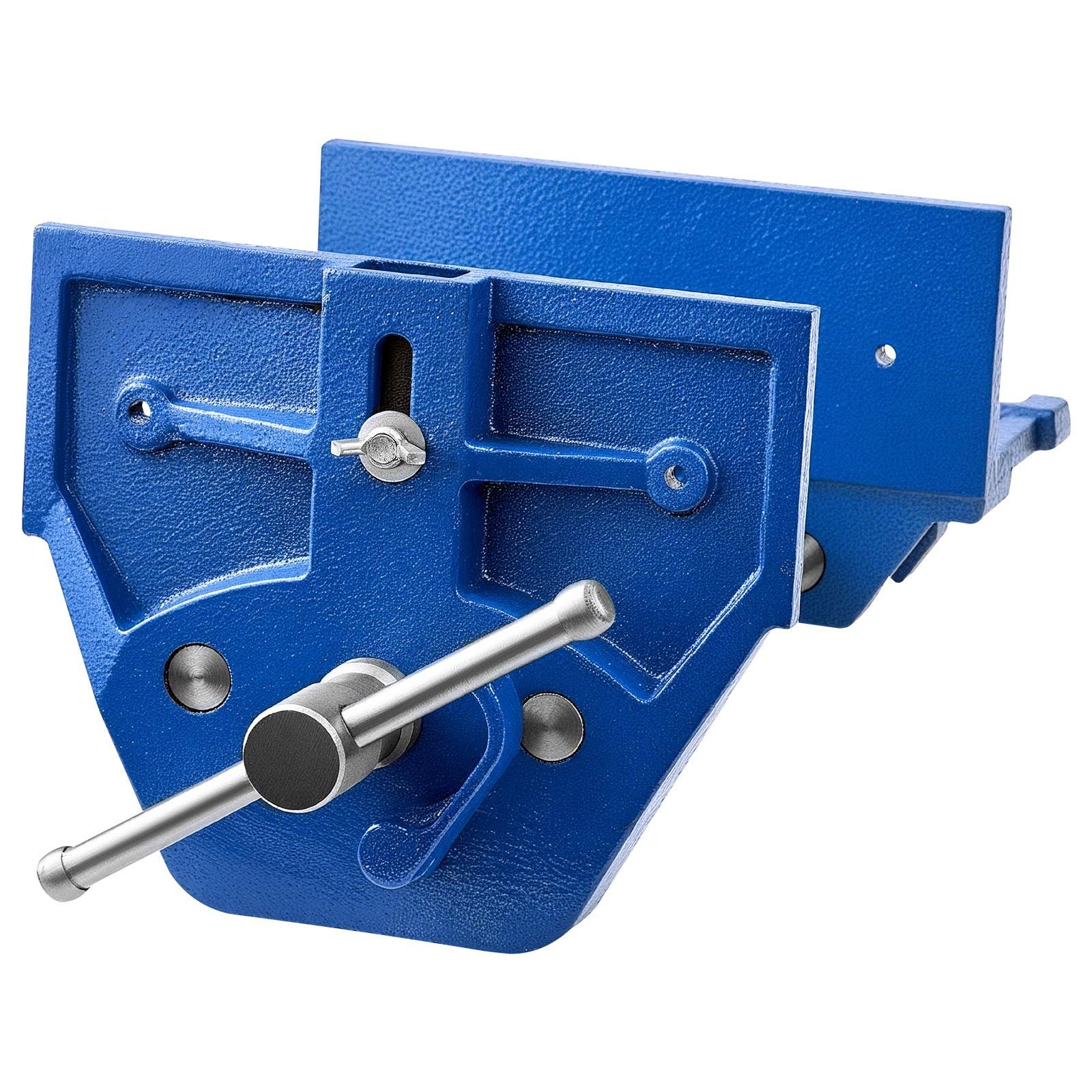 woodworking vise, 9 inch jaw width, quick release wood bench vise, 10.2 inch max jaw opening, heavy duty cast iron construction, adjustable front stop, workbench vice, for woodworking drilling