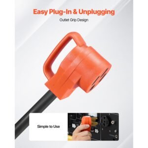 y splitter adapter, 30 amp, 4 prong outlet 240 volt dryer to ev charger adapter, nema 14 30p to 14 30r/14 50r, with grip handle, heavy duty 10 awg stw wire, for ev charger dryer rv